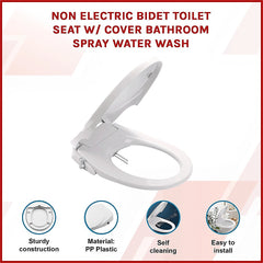 Non Electric Bidet Toilet Seat W/ Cover Bathroom Spray Water Wash