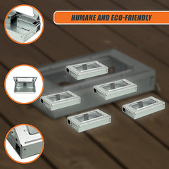 5x Humane Mice Trap Reusable Safe Catching Metal Mouse Multi Live Catcher