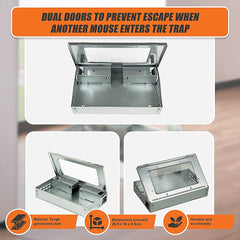 5x Humane Mice Trap Reusable Safe Catching Metal Mouse Multi Live Catcher
