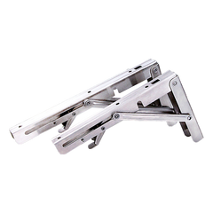 2x 10" Stainless Steel Folding Table Bracket Shelf Bench 50kg Load Heavy Duty