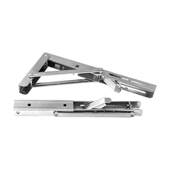 2x 10" Stainless Steel Folding Table Bracket Shelf Bench 50kg Load Heavy Duty