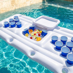 Big PVC Inflatable Beer Pong Raft Floating Pool Party Pong Game Table Lounge Toy