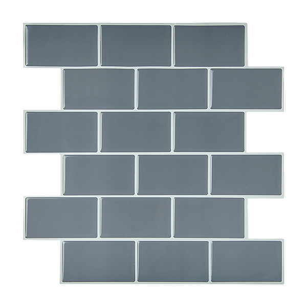 Tiles 3D Peel and Stick Wall Tile Dark Grey 10 Sheets