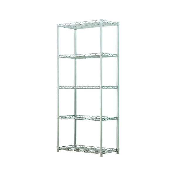 5 Tier Silver Metal Storage Rack Shelving Wire Shelf