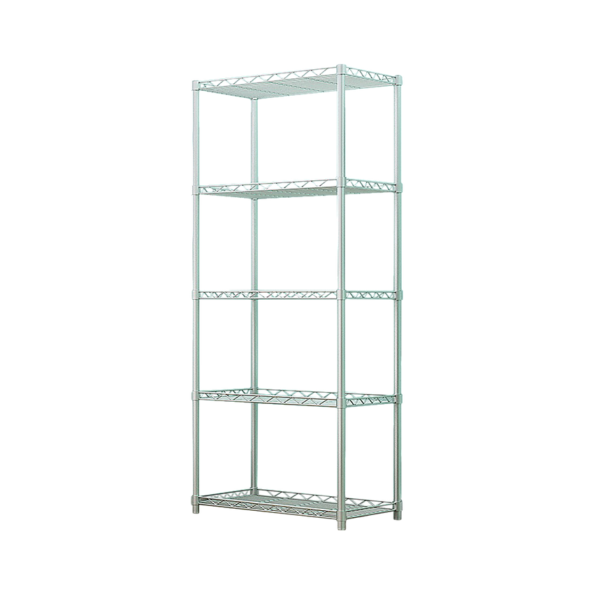5 Tier Silver Metal Storage Rack Shelving Wire Shelf