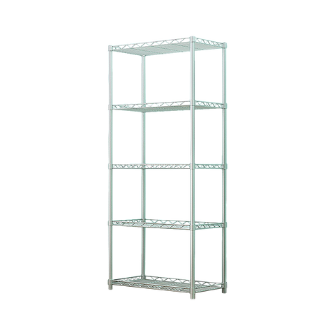 5 Tier Silver Metal Storage Rack Shelving Wire Shelf