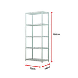 5 Tier Silver Metal Storage Rack Shelving Wire Shelf
