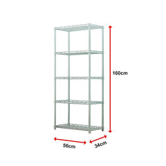 5 Tier Silver Metal Storage Rack Shelving Wire Shelf