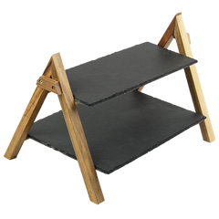 Party 2 Tier Cake Stand Slate Wedding Tiered Serving Stand Afternoon Tea