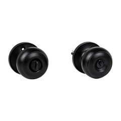 Door Handle Set Key Lock Function Round Black