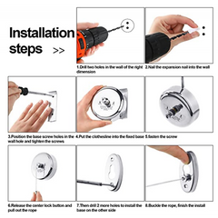 Stainless Steel Retractable Single Clothes Line Dryer Laundry Indoor Outdoor