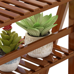 Plant Stand Outdoor Indoor Garden Wood Bamboo Shelf Folding 100CM Length