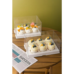10Pcs Clear Dessert Boxes Cupcake Packing Boxes Bakery Cake Wrapping Boxes