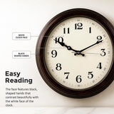 Classic Wall Clock Silent Non-Ticking Quartz Battery Operated Luxury Wood