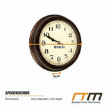 Classic Wall Clock Silent Non-Ticking Quartz Battery Operated Luxury Wood