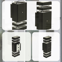 Modern 12" LED Up Down Wall Light dual Lamp Fixtures Outdoor Dusk to Dawn Sensor