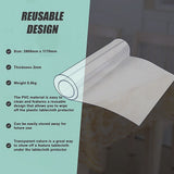 PVC Tablecloth Protector Table Cover Dining Table Cloth Plastic 2800x1170mm 2.0mm