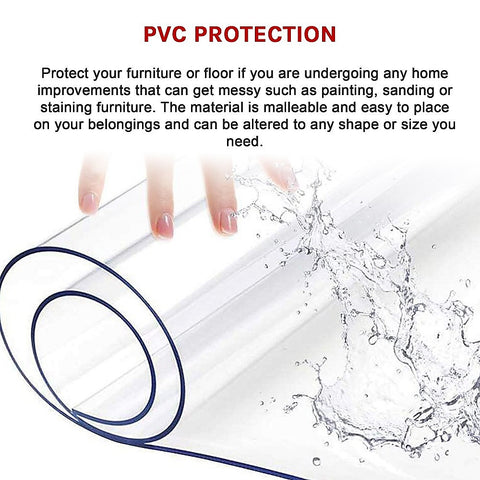 PVC Tablecloth Protector Table Cover Dining Table Cloth Plastic 2800x1170mm 2.0mm