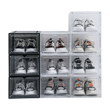 Sneaker Display Case Shoe Storage Organizer Box Stackable Plastic Clear Magnetic