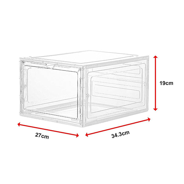 Sneaker Display Case Shoe Storage Organizer Box Stackable Plastic Clear Magnetic
