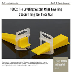 1000x Tile Leveling System Clips Levelling Spacer Tiling Tool Floor Wall