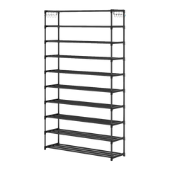 10 Tier Black Shoe Rack Metal Shoe Storage Organizer Rack 50-Pair Large Capacity