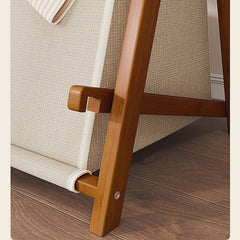 100x155cm Dark Wood Clothes Rail Garment Rack with Freestanding Storage Shelf