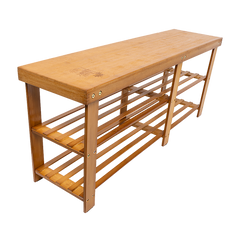 Bamboo Shoe Rack Wooden Bench Storage Organiser Cabinet Holder Stool