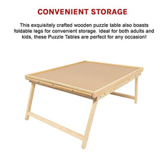 1500 Piece Wooden Jigsaw Puzzle Table – 67x87cm Puzzle Board with Folding Legs