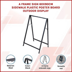 A-Frame Sign 60x90cm – Outdoor Sidewalk Steel Poster Board Display Stand