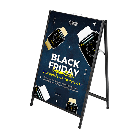 A-Frame Sign 60x90cm – Outdoor Sidewalk Steel Poster Board Display Stand