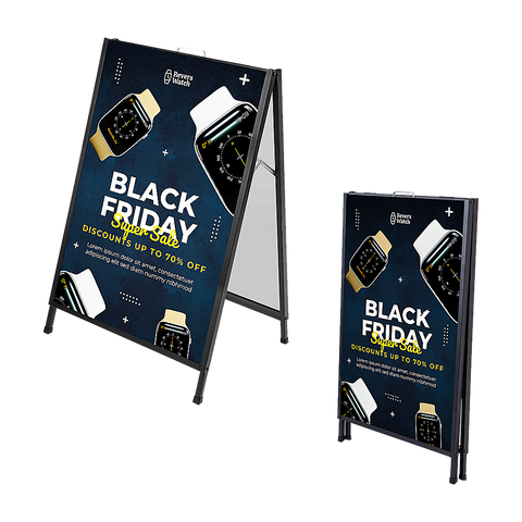 A-Frame Sign 60x90cm – Outdoor Sidewalk Steel Poster Board Display Stand