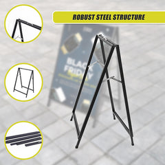 A-Frame Sign 60x90cm – Outdoor Sidewalk Steel Poster Board Display Stand