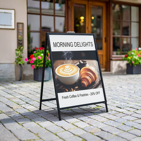 A-Frame Sign 60x90cm – Outdoor Sidewalk Steel Poster Board Display Stand