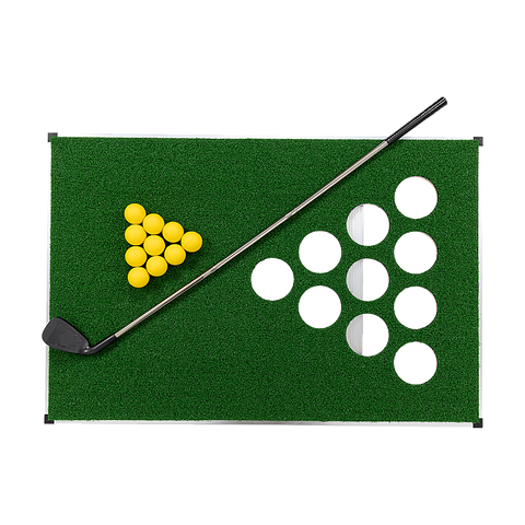 Golf Cornhole Game With Chipping Mats, Golf Balls, Putters