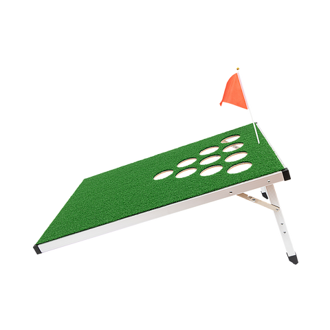 Golf Cornhole Game With Chipping Mats, Golf Balls, Putters
