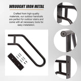 Metal Handrail For Outdoor Indoor Steps Stair Railing Safety Support Rail