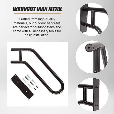 Metal Handrail For Outdoor Indoor Steps Stair Railing Safety Support Rail