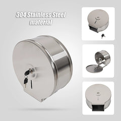 Toilet Paper Towel Dispenser Brushed Stainless Steel Wall-Mounted Bathroom Tissue