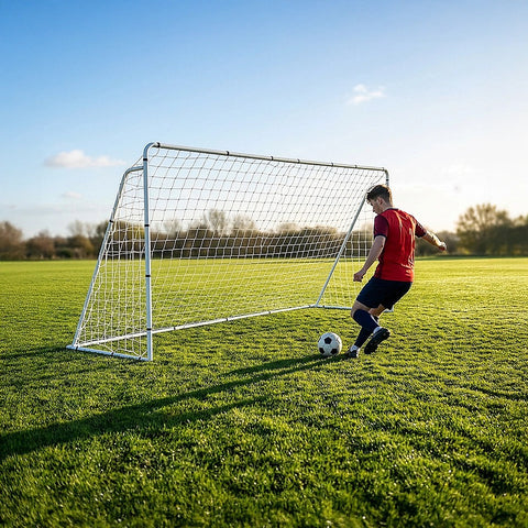 3.6m x 1.8m Portable Soccer Goal Net Steel Post Frame Backyard Football Training Set