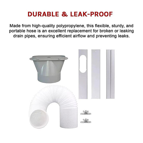 Portable Air Conditioner Window Kit – Exhaust Hose Adaptor Pipe & Slide Plate