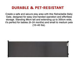 Retractable Baby Safety Fence Pet Stair Gate Barrier for Kids Dog Cat 3M