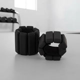 2-Piece Ankle & Wrist Weights – 2kg Pair Adjustable Workout Bangles (Black)