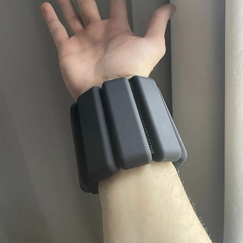 2-Piece Ankle & Wrist Weights – 2kg Pair Adjustable Workout Bangles (Black)