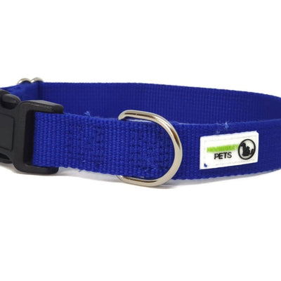 100% Pure Bamboo Fibre Dog Collar Plastic Buckle - Moondidley Pets Medium Navy