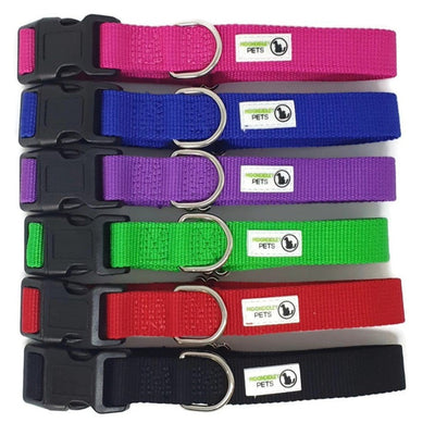 100% Pure Bamboo Fibre Dog Collar Plastic Buckle - Moondidley Pets Medium Red