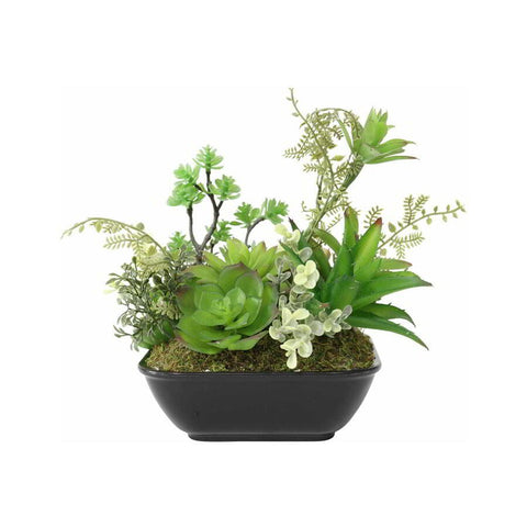 Set 2 Asst Potted Artificial Succulents 19cm