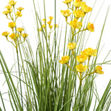 Potted Artificial Grassy Spring Wildflower 85cm
