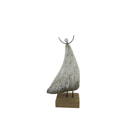 Set 2 Contemporary Wooden Angels Assort 24cm, 20cm