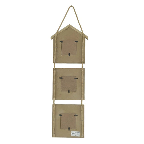 Handcrafted 3-Photo Frame Hanging Beach Houses 78cm